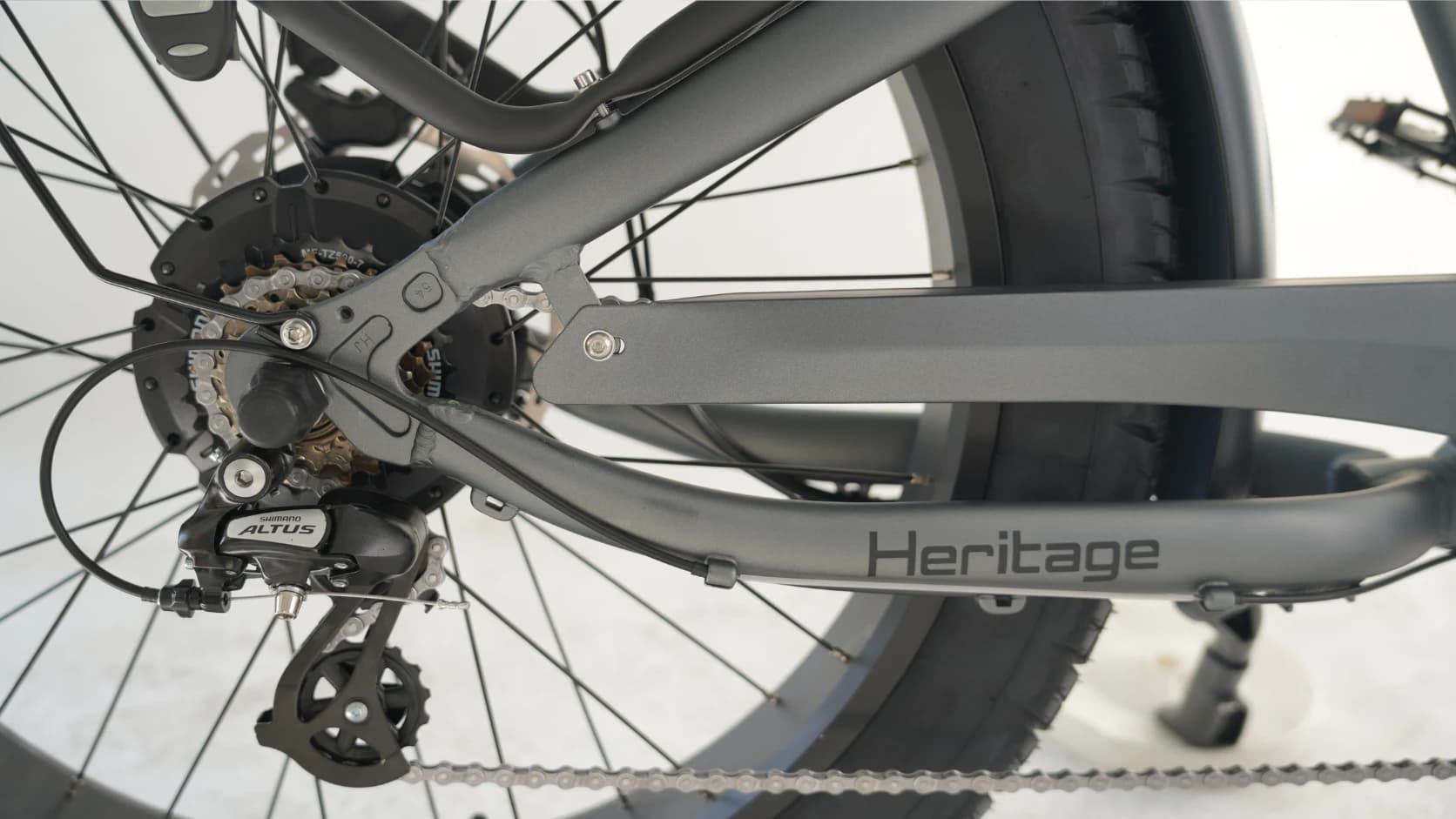 The Heritage — rear drivetrain and chainstay badge